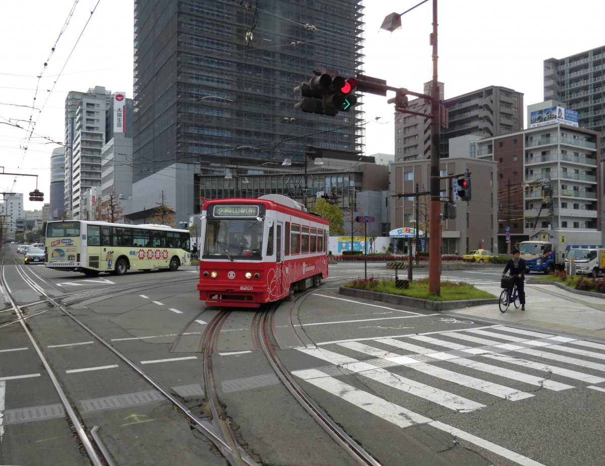 Окаяма, Alna Kōki № 8201; Окаяма — Трамвайные линии и инфраструктура