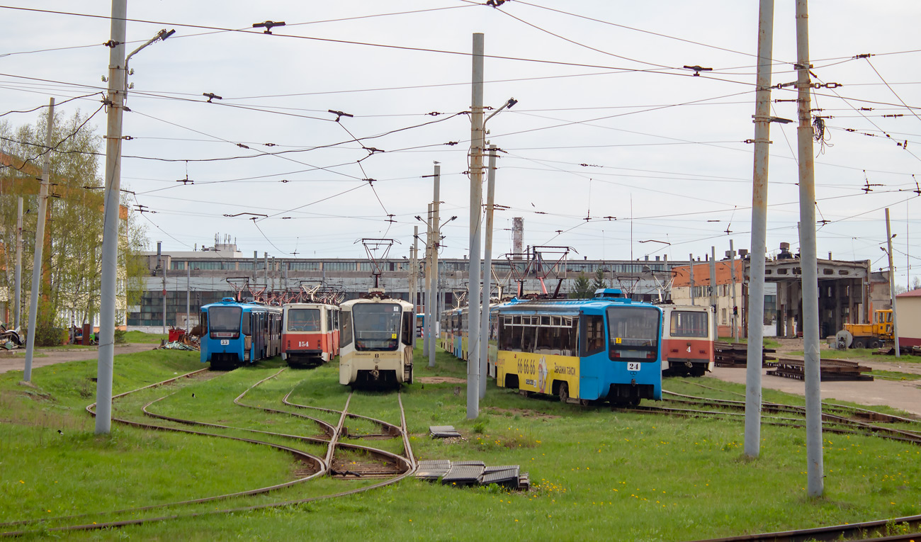 Yaroslavl, 71-619KT Nr 8; Yaroslavl, 71-619KT Nr 24; Yaroslavl — Tram depot # 4