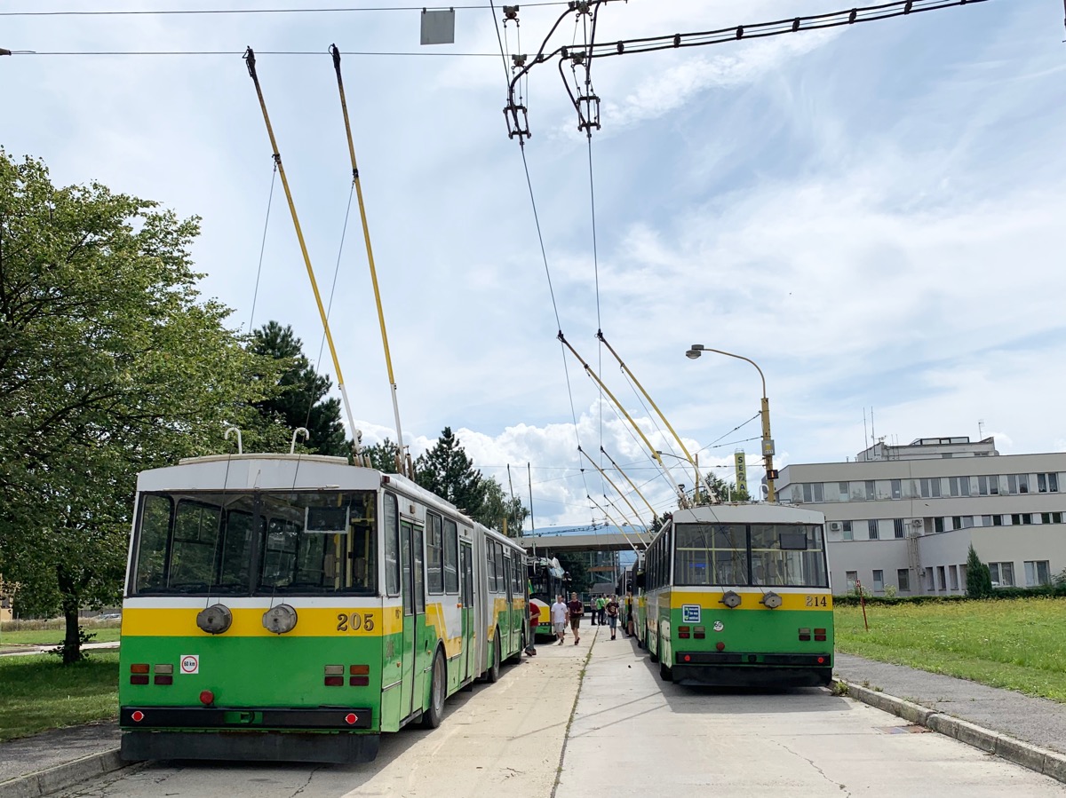 Žilina, Škoda 15Tr10/7 č. 205; Žilina, Škoda 14Tr14/7 č. 214; Žilina — Slávnostné rozlúčenie s trolejbusmi typu Škoda 14Tr & 15Tr (17.08.2019) • Farewell ceremony with Škoda 14Tr & 15Tr trolleybuses (17.08.2019)