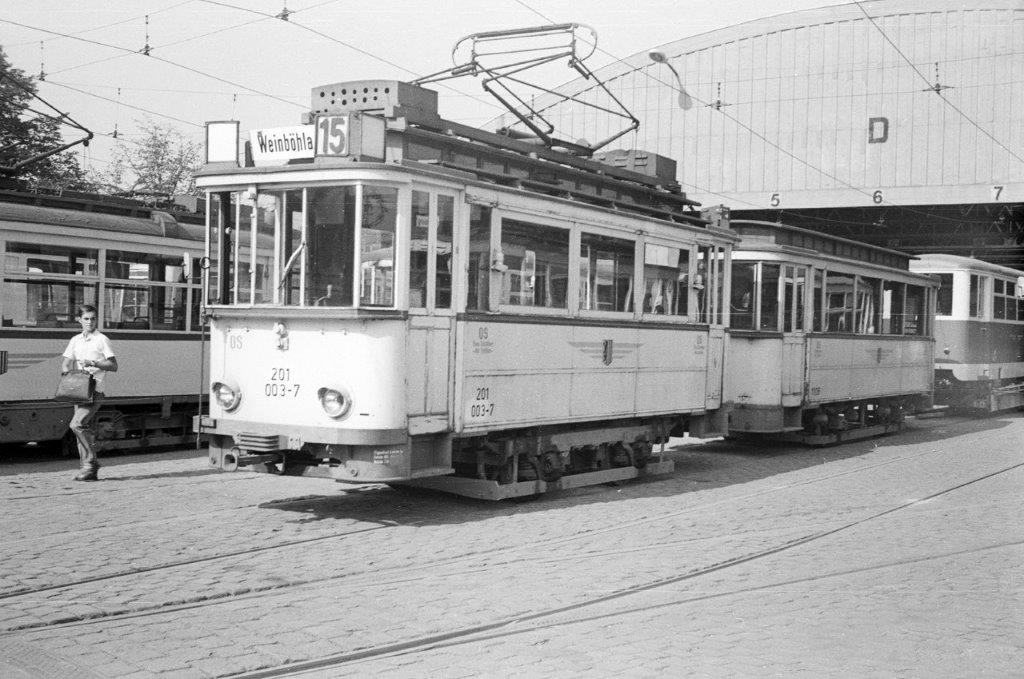 Дрезден, Двухосный моторный Dresden № 201 003-7; Дрезден — Старые фотографии (трамвай)