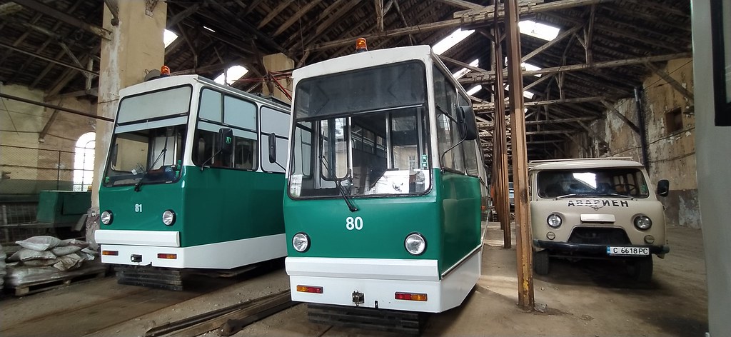 Sofia, T4M-50 # 80; Sofia — Service vehicles; Sofia — Tram depots: [1] Klokotnica