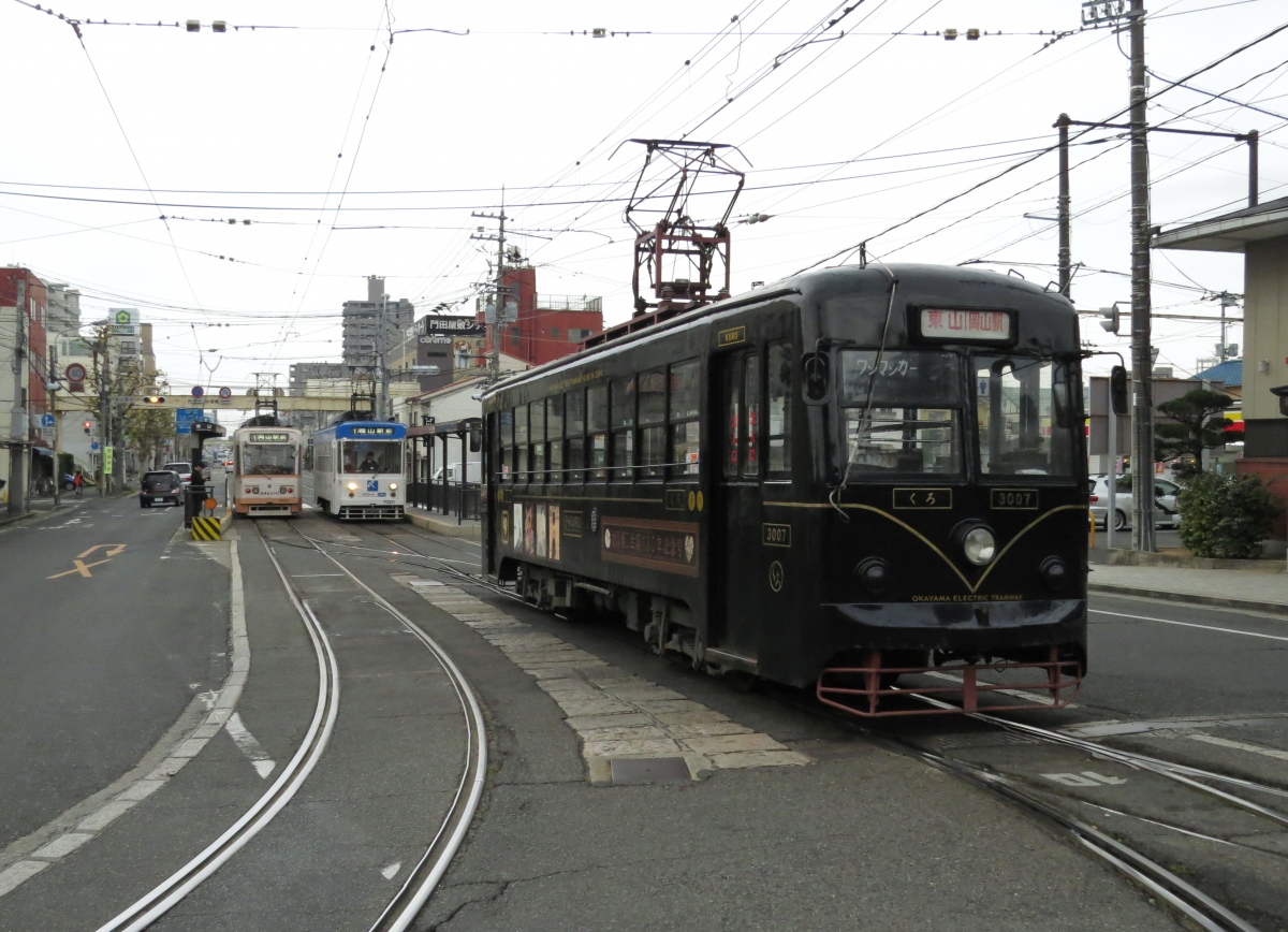 Окаяма, Utsunomiya Sharyō № 3007; Окаяма — Трамвайные линии и инфраструктура