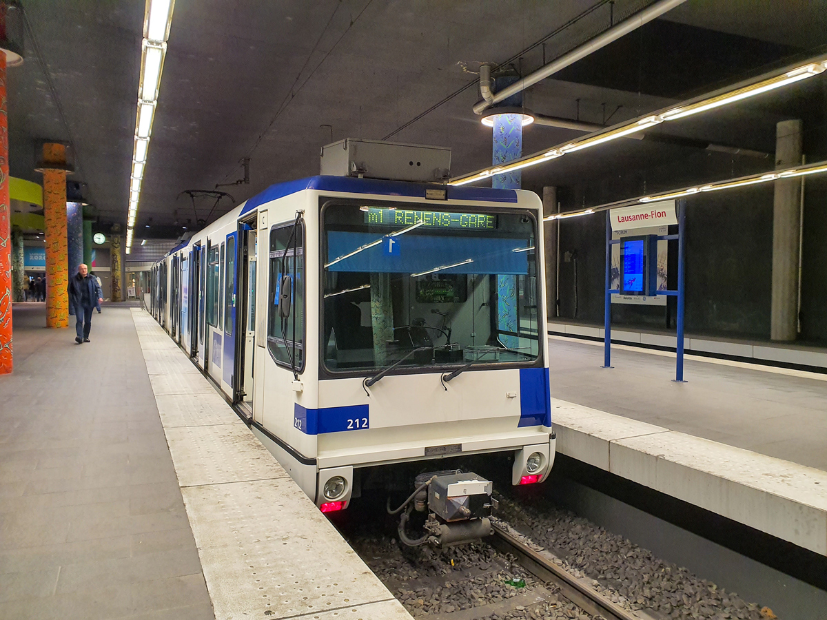 Lausanne, Duewag/Vevey/ABB Be 4/6 N°. 212; Lausanne — Métro — Ligne m1