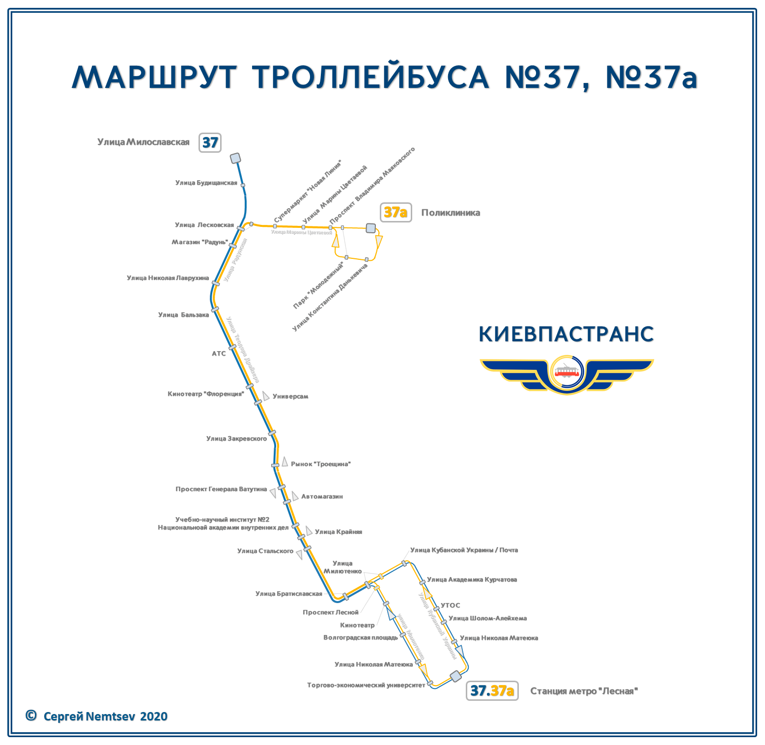 Киев — Схемы отдельных маршрутов