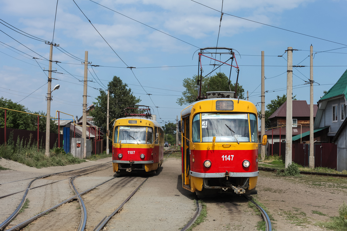 Барнаул, Tatra T3SU № 1107; Барнаул, Tatra T3SU № 1147