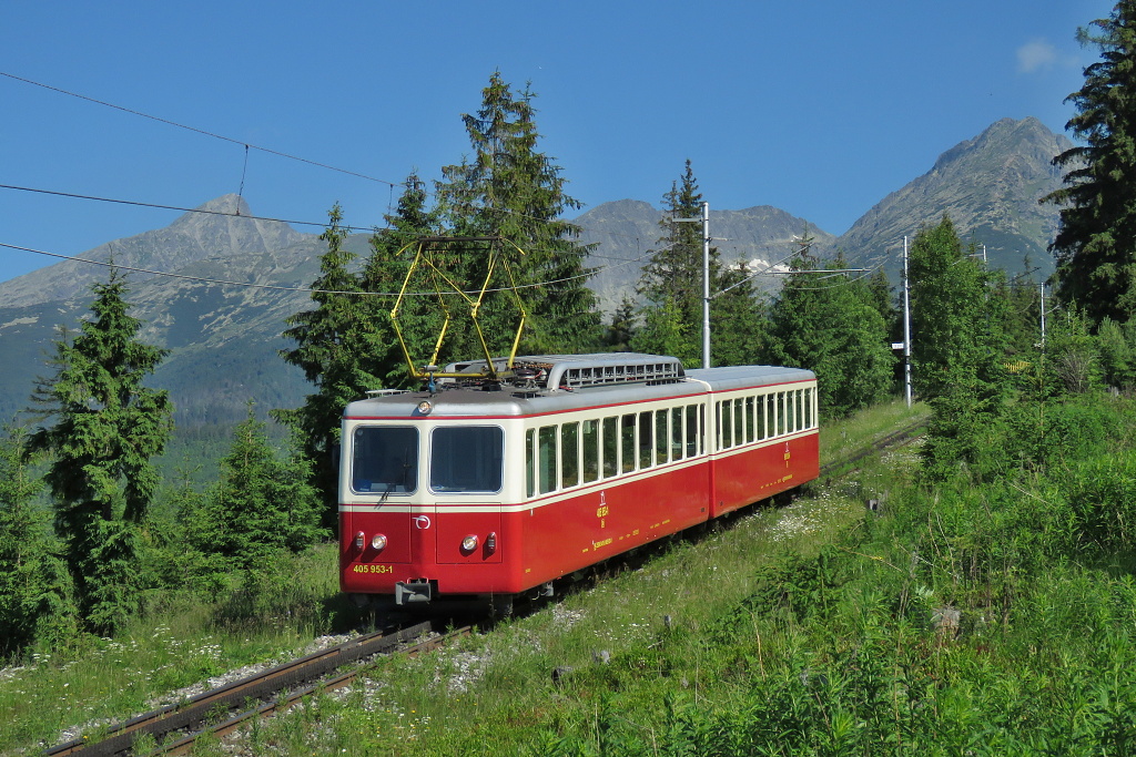 Высоке-Татры, SLM EMU 29.0 № 405.953-1; Высоке-Татры — Последний день эксплуатации вагонов СЛМ на зубчатой ​​железной дороге (05.07.2020)