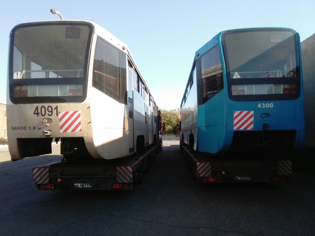 Omsk, 71-619A # 95; Omsk, 71-619AC # 94; Omsk — 2019 — Arrival of trams 71-619A from Moscow; Omsk — Tram depot # 1