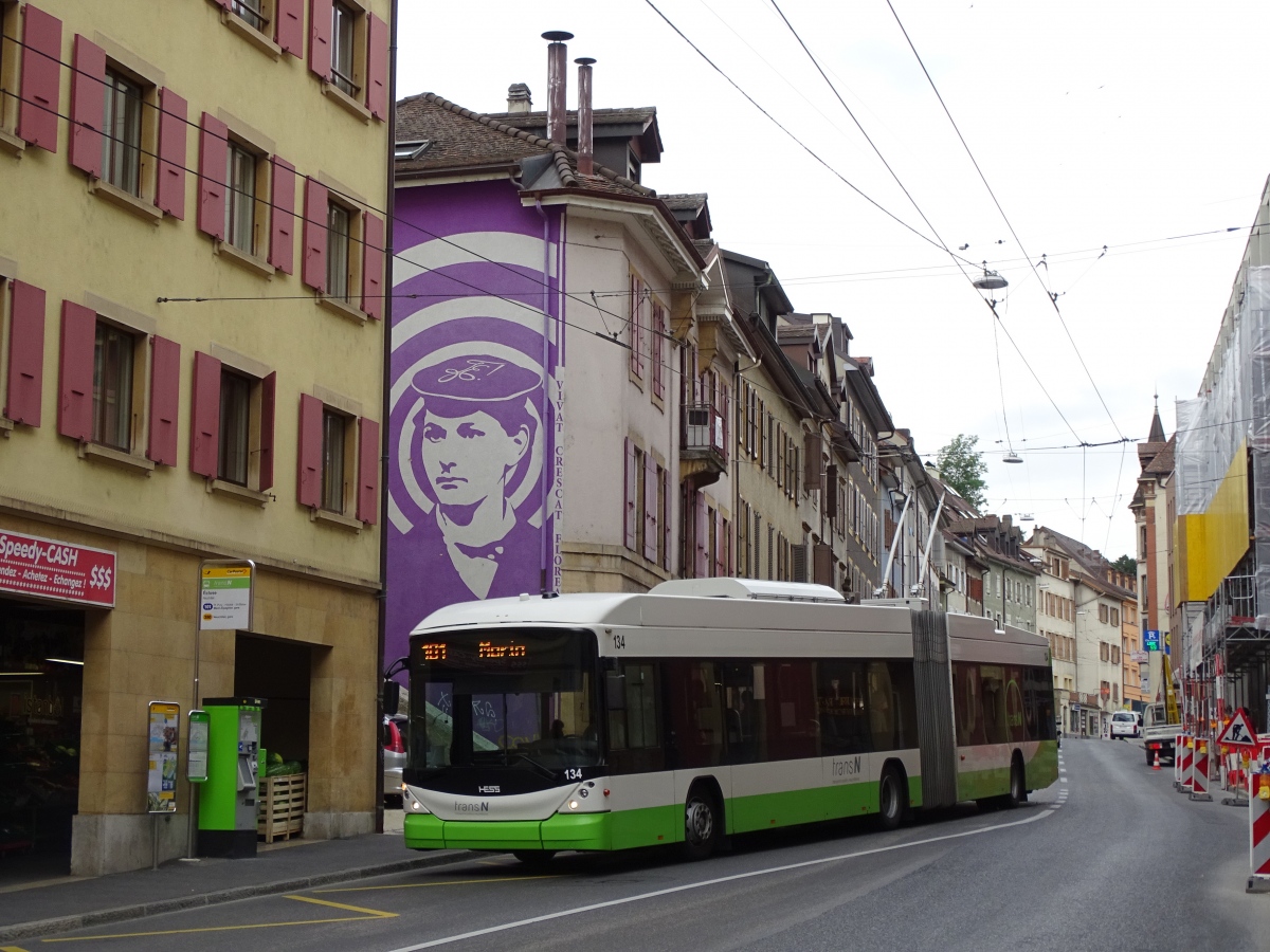 Neuchâtel, Hess SwissTrolley 3 (BGT-N2C) nr. 134