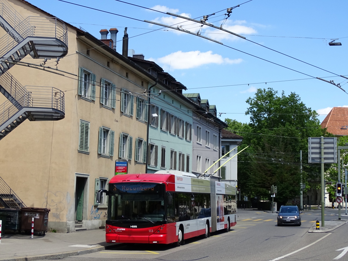 Winterthur, Hess SwissTrolley 3 (BGT-N1C) č. 113