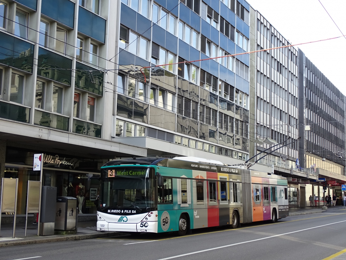Fribourg, Hess SwissTrolley 3 (BGT-N2C) № 522