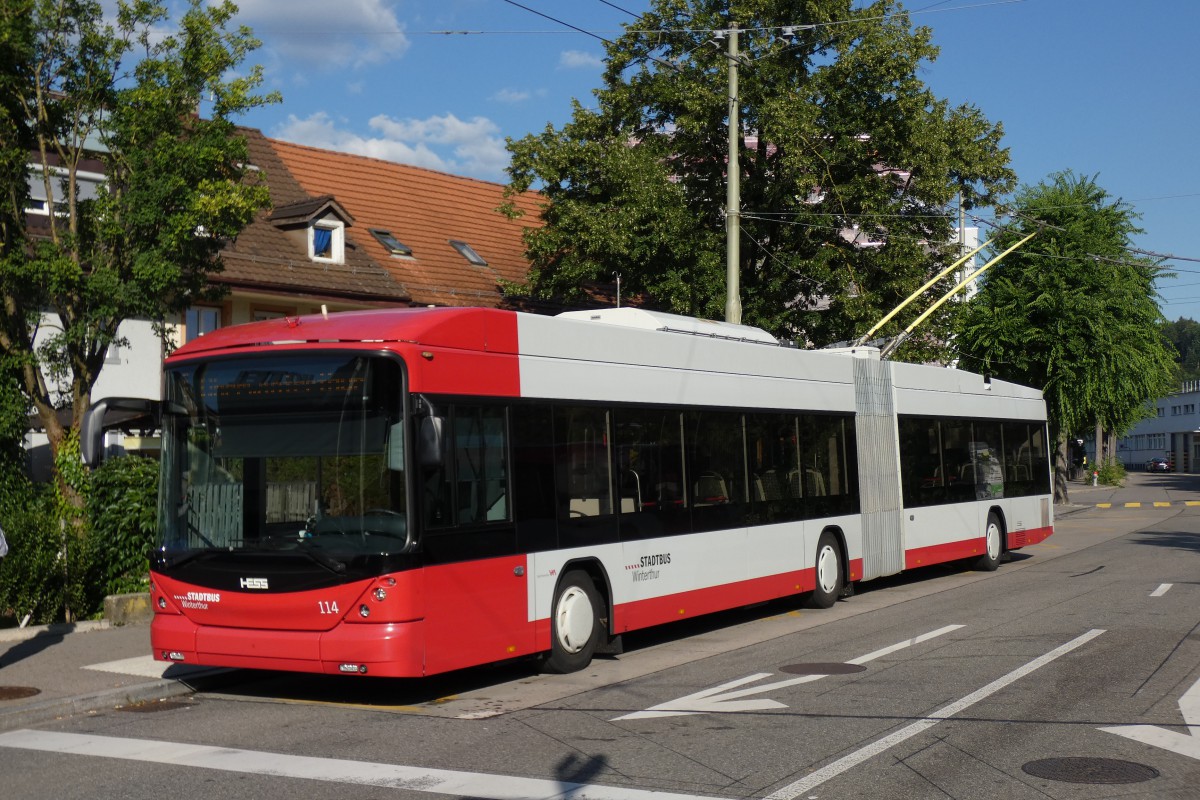 Winterthur, Hess SwissTrolley 3 (BGT-N1C) č. 114