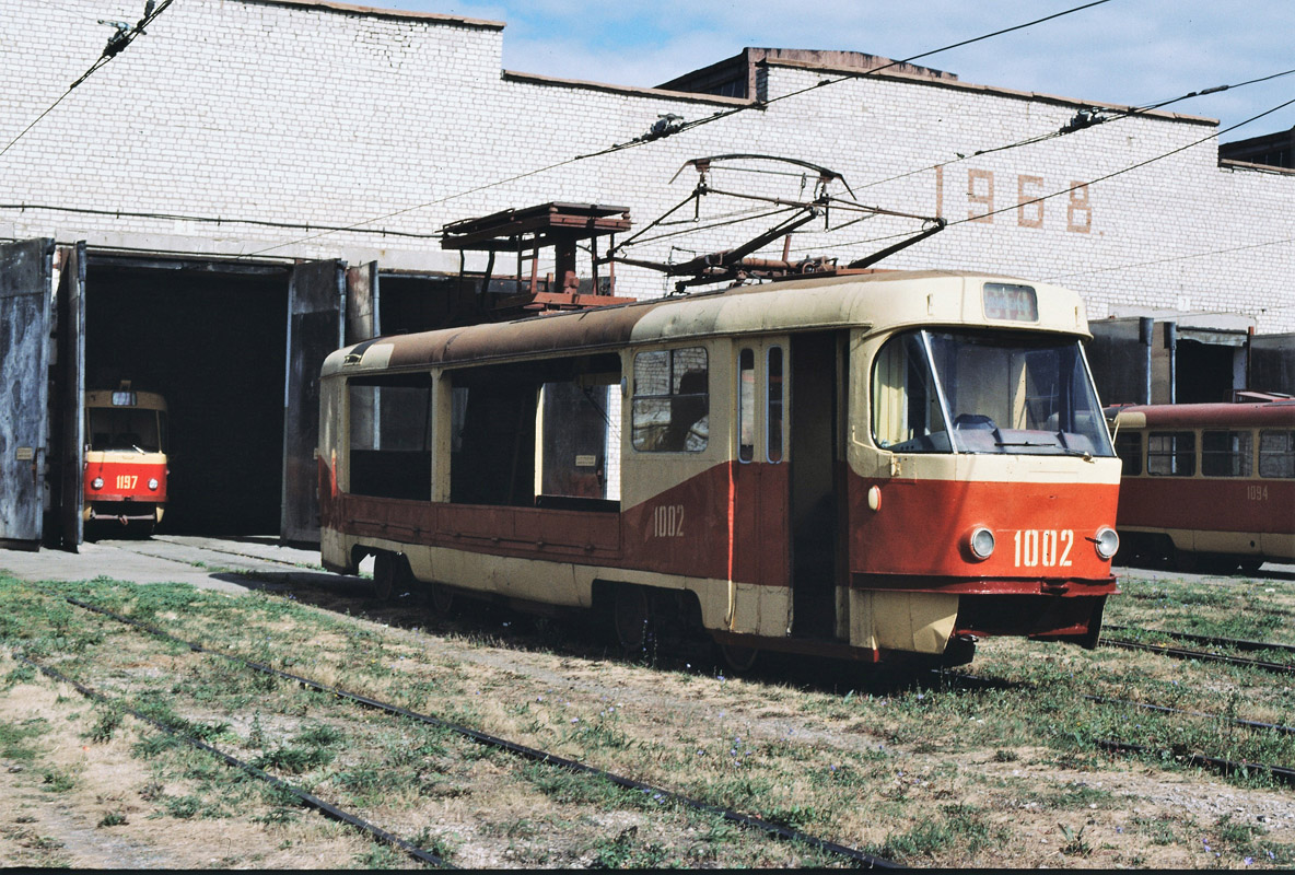Самара, Tatra T3SU (двухдверная) № 1002; Самара — Исторические фотографии — Трамвай и Троллейбус (1992-2000); Самара — Северное трамвайное депо