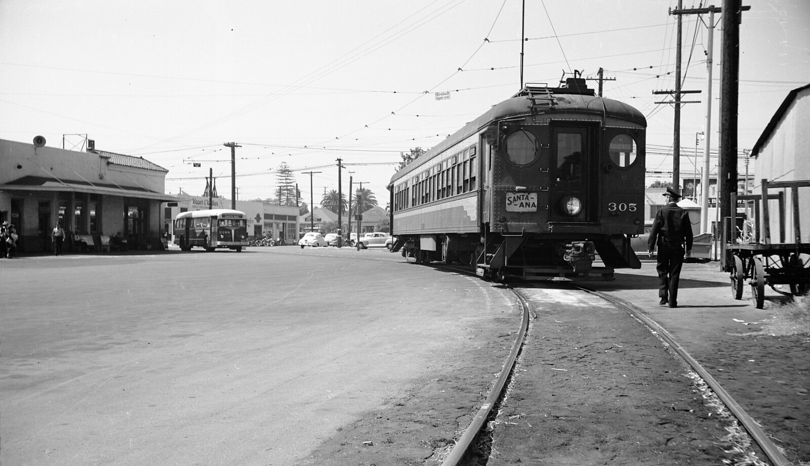 Лос-Анджелес, St. Louis NWP motor № 305; Лос-Анджелес — Линии и инфраструктура PE; Санта-Ана — Старые фотографии