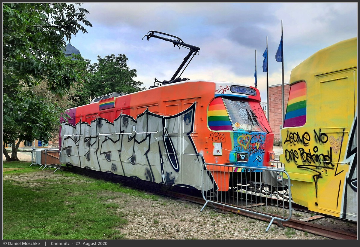Chemnitz, Tatra T3DM — 524; Chemnitz — Art project "Park summer" • Kunstprojekt "Parksommer"