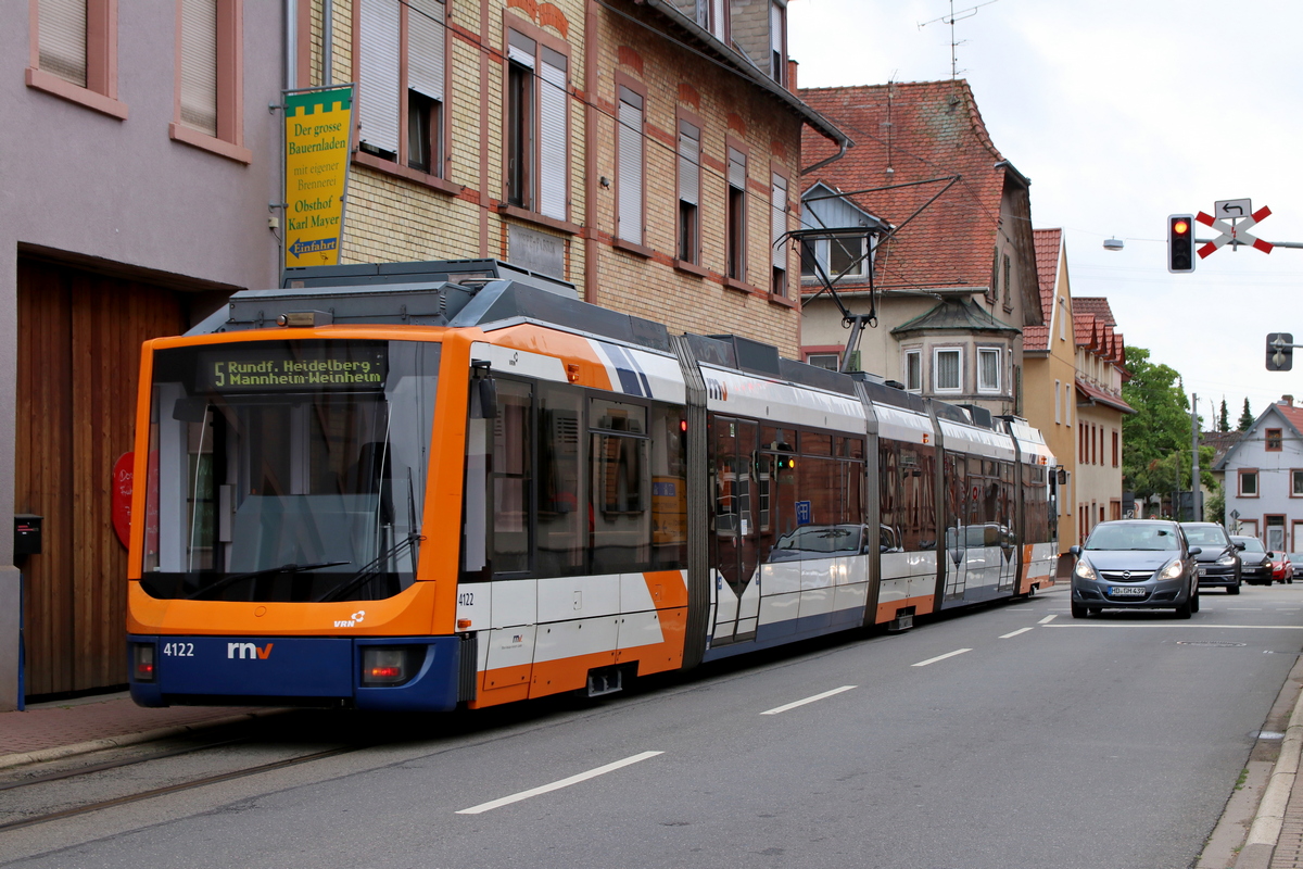 Rhein-Neckar, Adtranz V6 # 4122; Rhein-Neckar — Tramway Lines: Straßenbahn-Gegenverkehr Segments