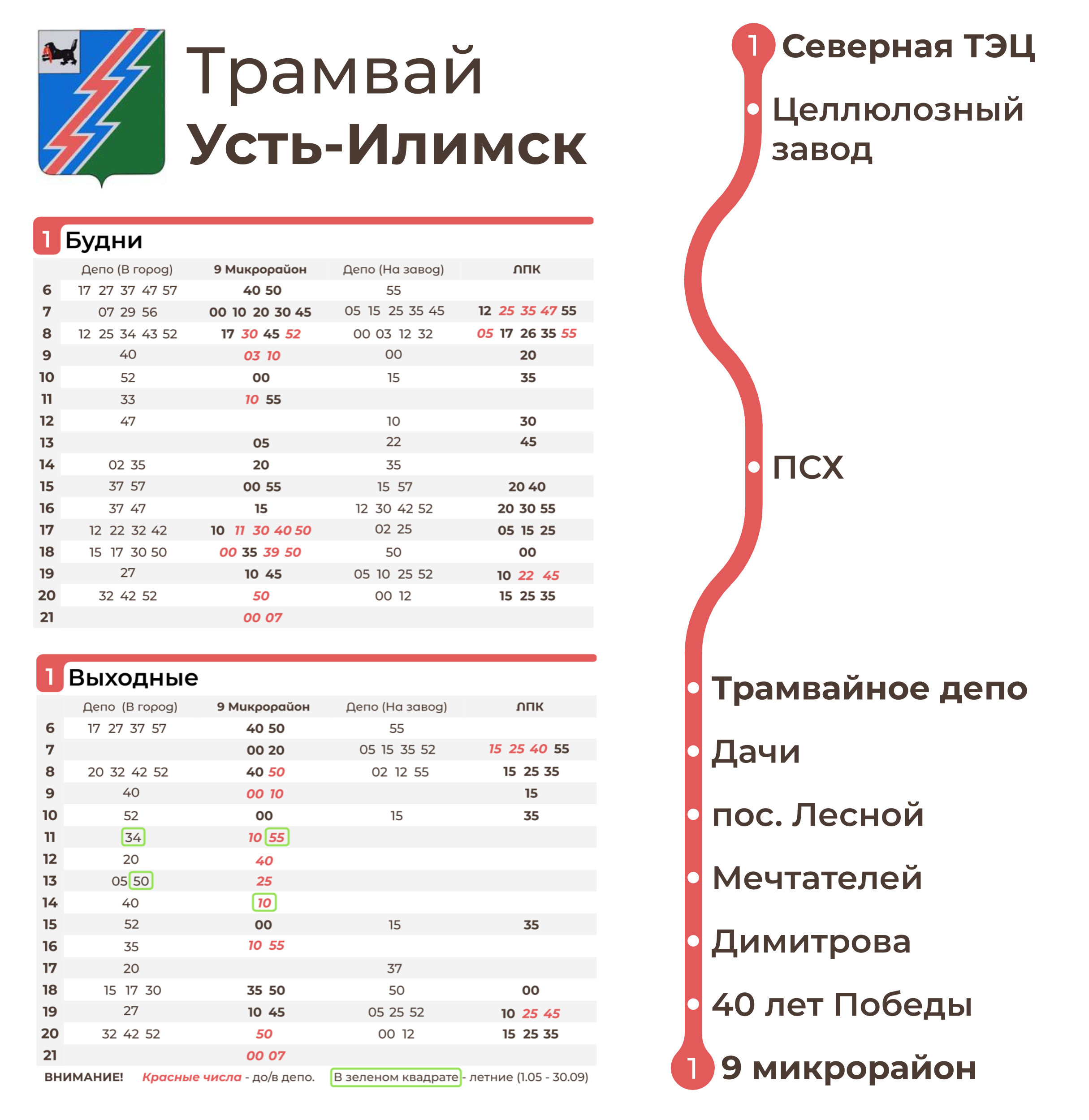 Усть-Илимск — Схемы