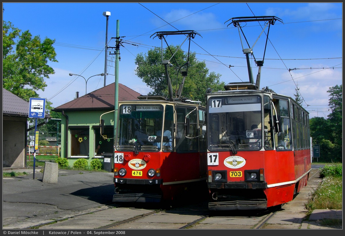Силезские трамваи, Konstal 105Na № 703; Силезские трамваи, Konstal 105Na № 476