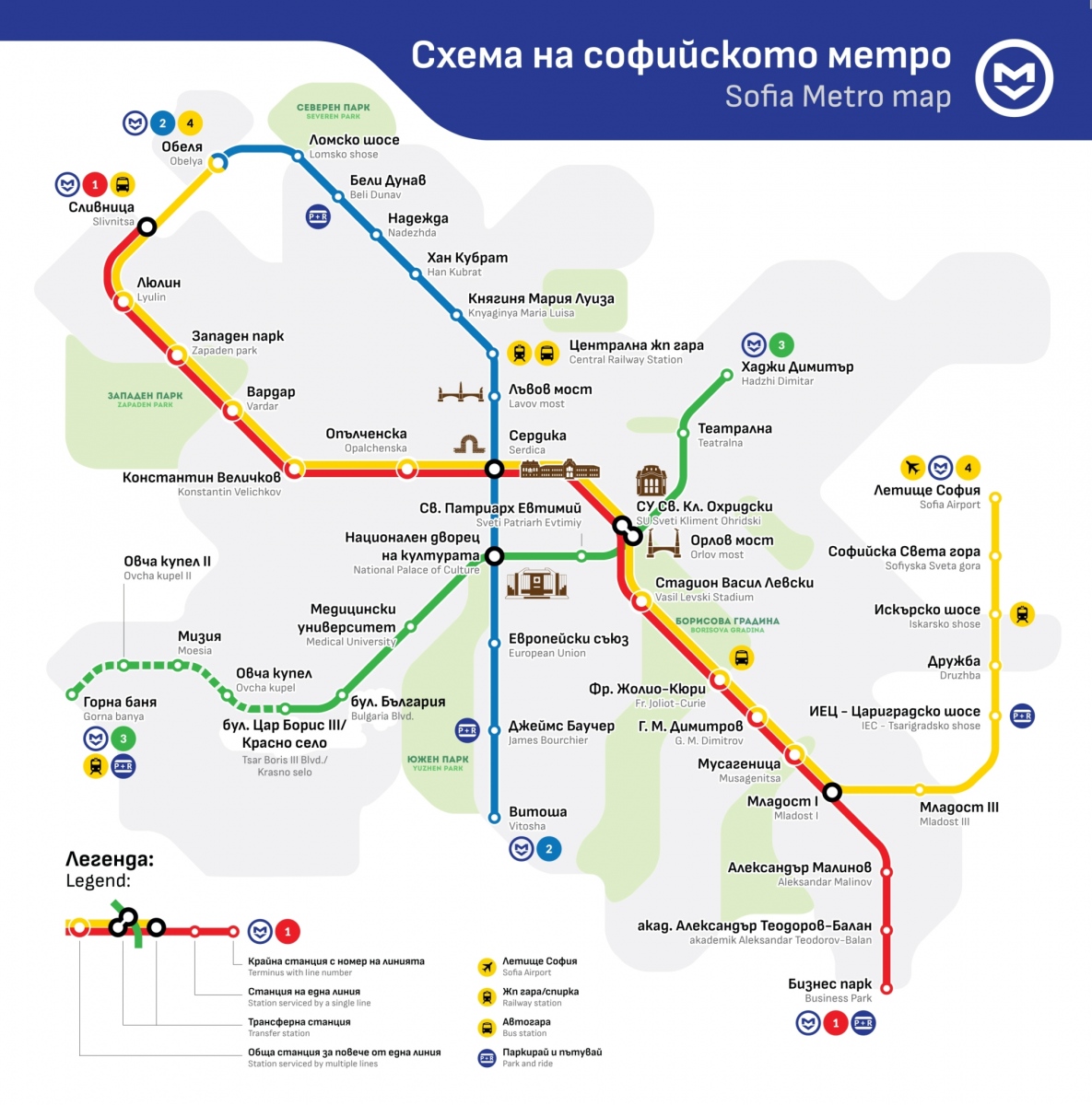 София — Общие схемы — Метрополитен
