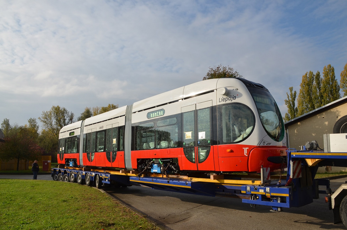 Liepaja, Končar TMK 2300LT N°. 250; Zagreb — Končar Tram Factory; Liepaja — New Končar Trams