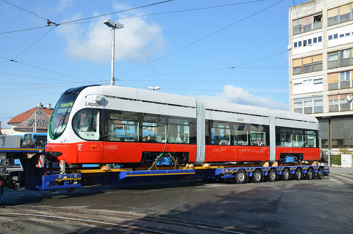 Liepaja, Končar TMK 2300LT № 250; Zagreb — Končar Tram Factory; Liepaja — New Končar Trams