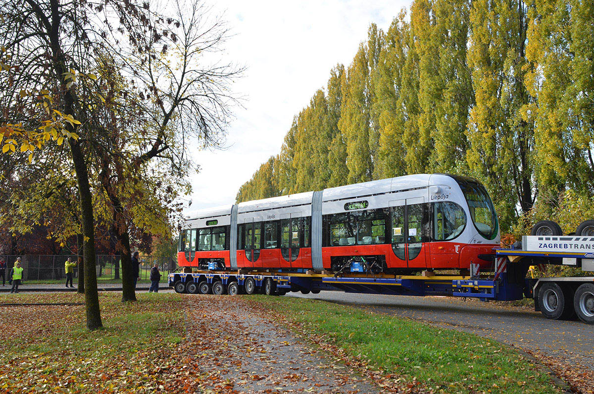 Liepaja, Končar TMK 2300LT Nr. 250; Zagreb — Končar Tram Factory; Liepaja — New Končar Trams