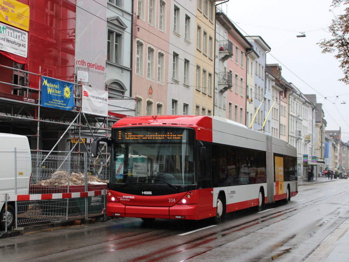 Winterthur, Hess SwissTrolley 3 (BGT-N1C) № 104