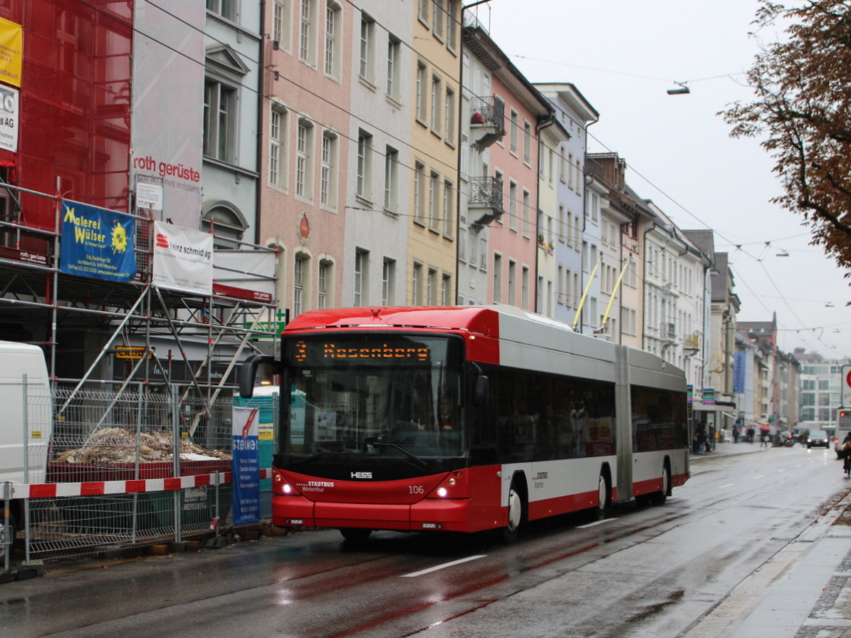 Winterthur, Hess SwissTrolley 3 (BGT-N1C) č. 106