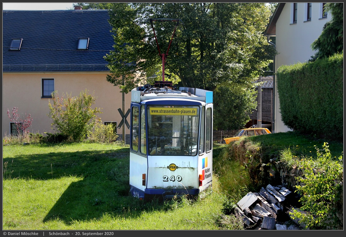 Plauen, Tatra KT4DMC # 240; Greiz — Plauen tram 240 in "Villageclub"