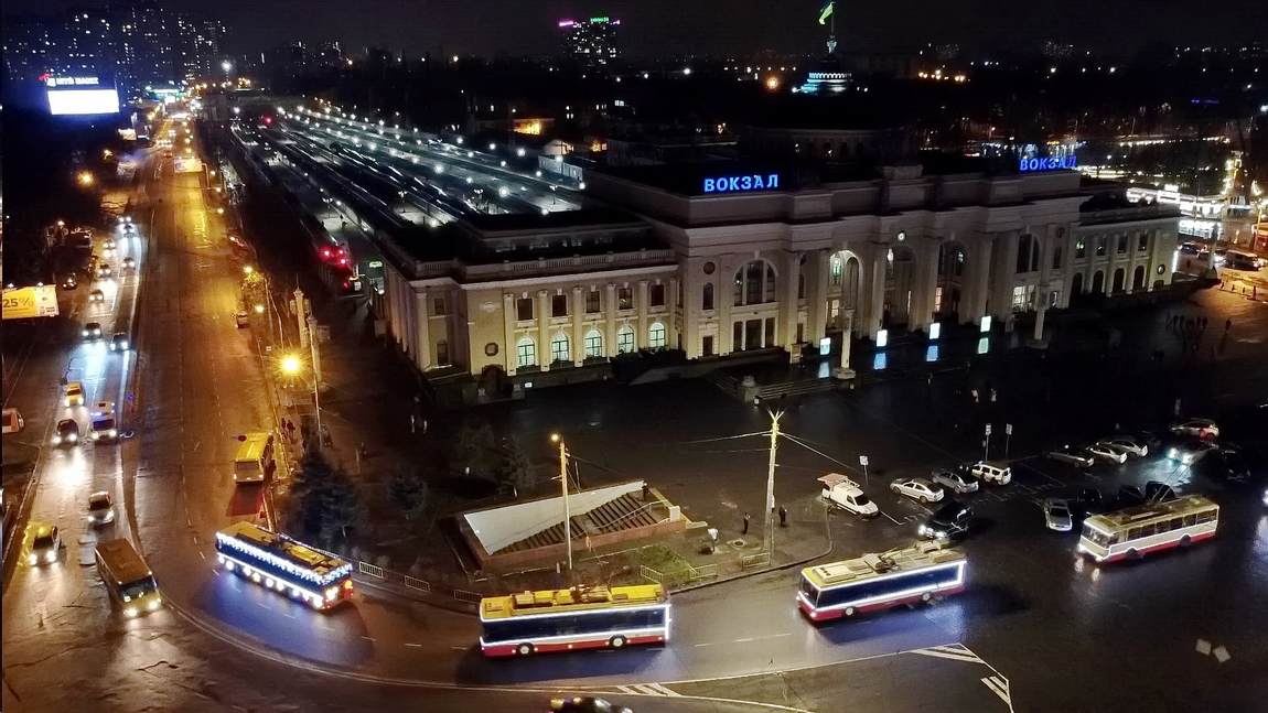 Одесса — Новогодний электротранспорт; Одесса — Электротранспорт Одессы с высоты