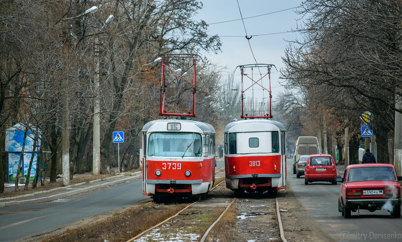 Донецк, Tatra T3SU (двухдверная) № 3739; Донецк, Tatra T3SU (двухдверная) № 3813