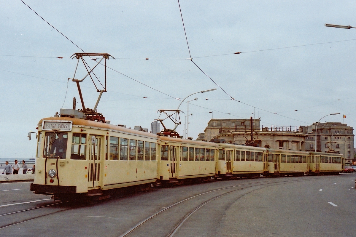 Tram du Littoral, SNCV SE motor car N°. 9093; Tram du Littoral — Historical photos — Electric tramway (type S/SE/SO)