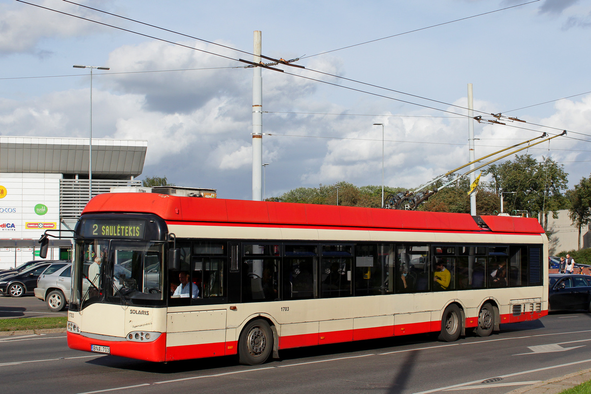 Vilnius, Solaris Trollino II 15 AC № 1703; Vilnius — Planned service disruptions (detours)