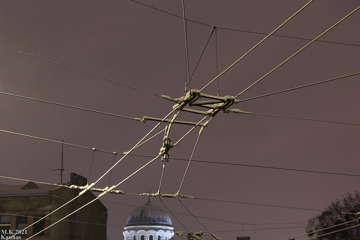 Kaunas — Trolleybus wires and infrastructure