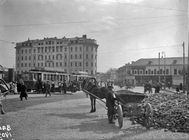 Москва — Исторические фотографии — Электрический трамвай (1898-1920)