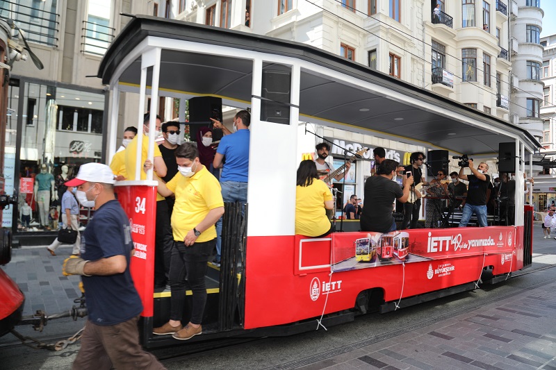 Стамбул, Двухосный прицепной вагон № 34; Стамбул — Линия ностальгического трамвая T2 (Taksim — Tünel) — Разные фотографии; Стамбул — Празднование 149-летия İETT 7 августа 2020 г.
