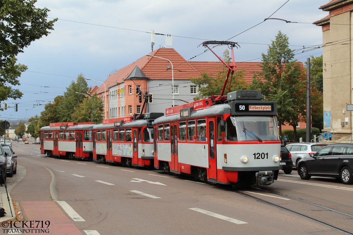 Галле, Tatra T4DC № 1201; Галле — Юбилей: 50 лет вагонов «Татра Т4Д» в Галле (07.09.2019)