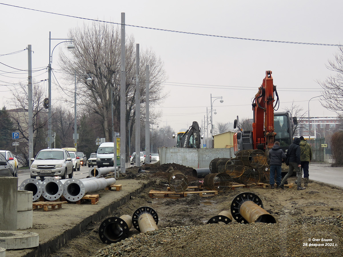 Krasznodar — New tram line on Moskovskaya street