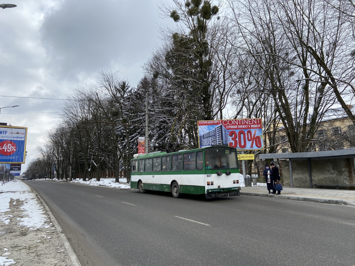 Львов, Škoda 14TrM № 597