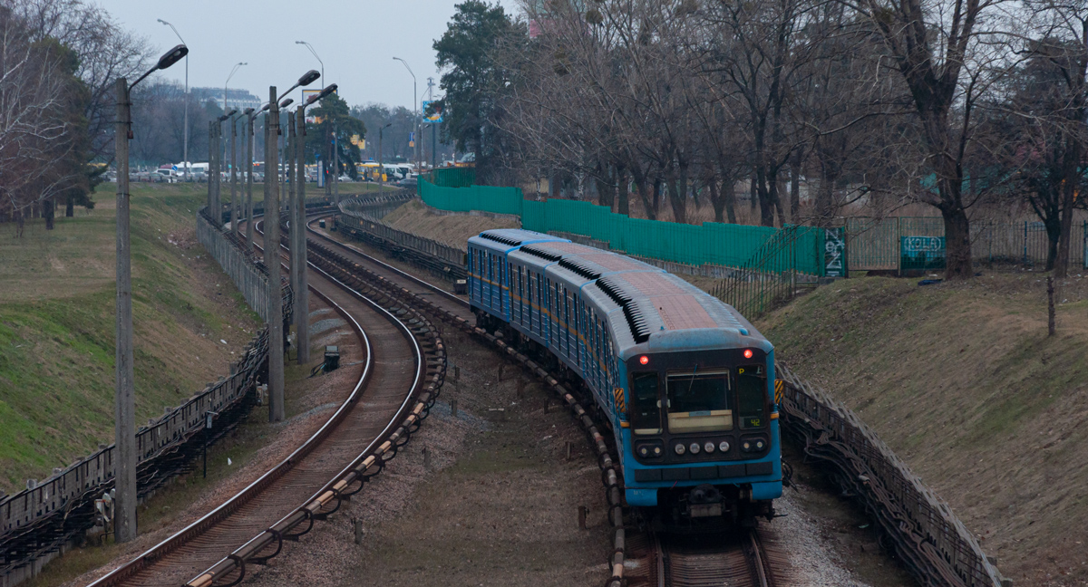 Kyiv, 81-717.5 (LVZ/VM) # 10327; Kyiv — Metro — Line M1 (red)