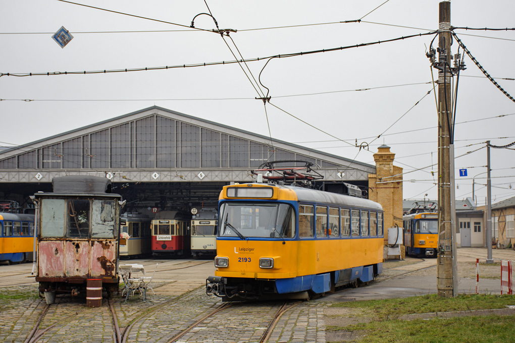 Лейпциг, Tatra T4D-M1 № 2193; Лейпциг, Двухосный прицепной Leipzig № 285