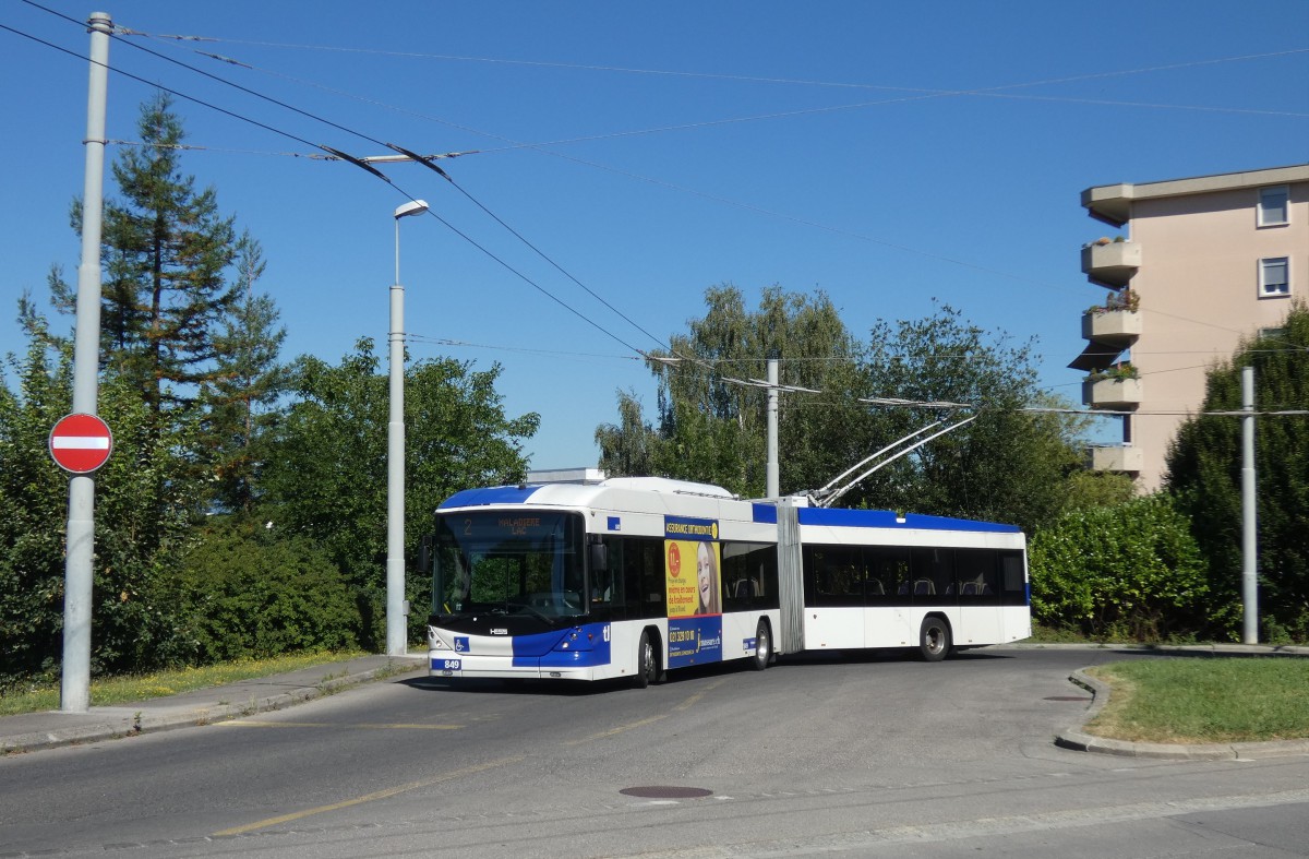 Лозанна, Hess SwissTrolley 3 (BGT-N2C) № 849