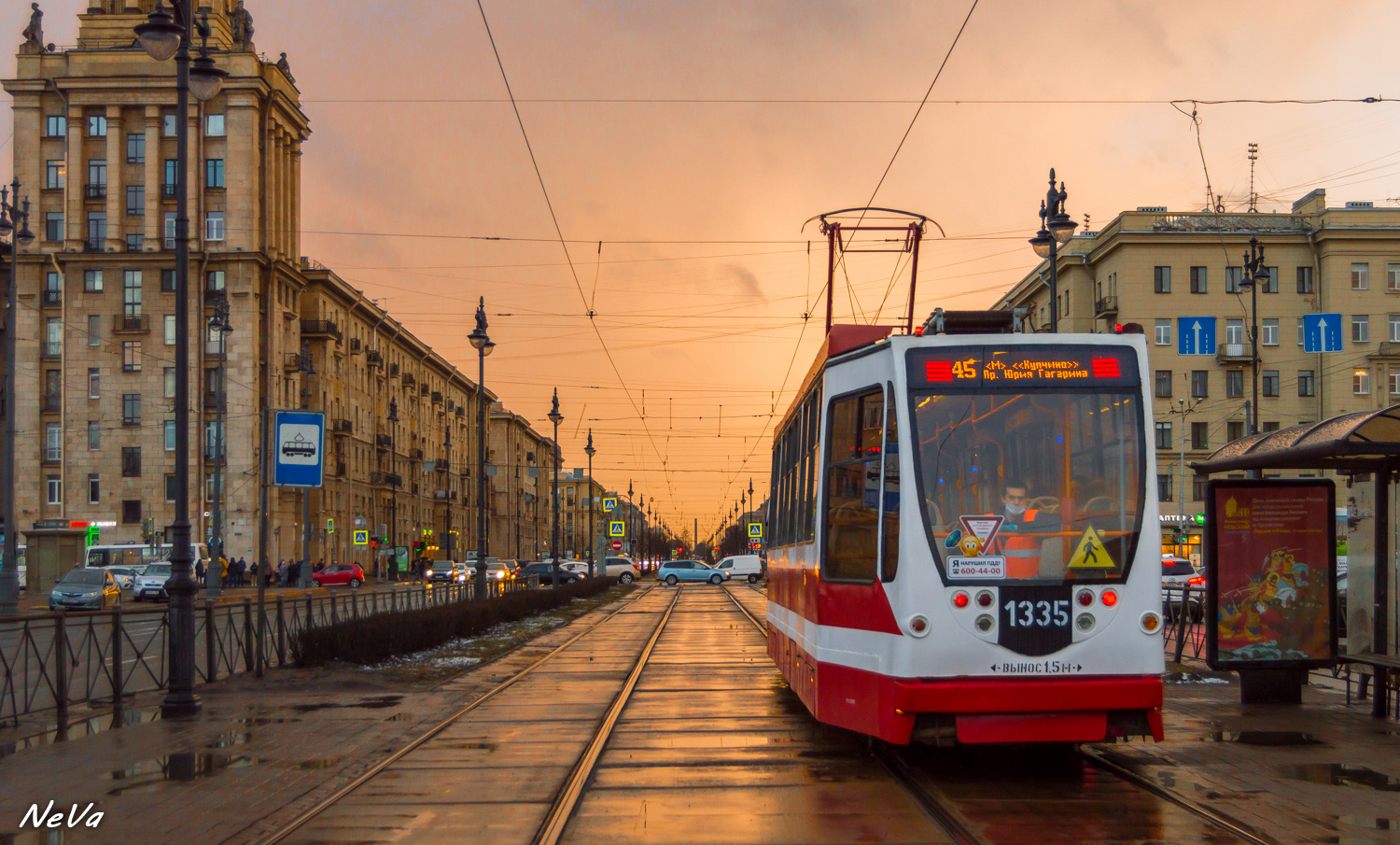 Санкт-Петербург, 71-134А (ЛМ-99АВН) № 1335; Санкт-Петербург — Трамвайные линии и инфраструктура