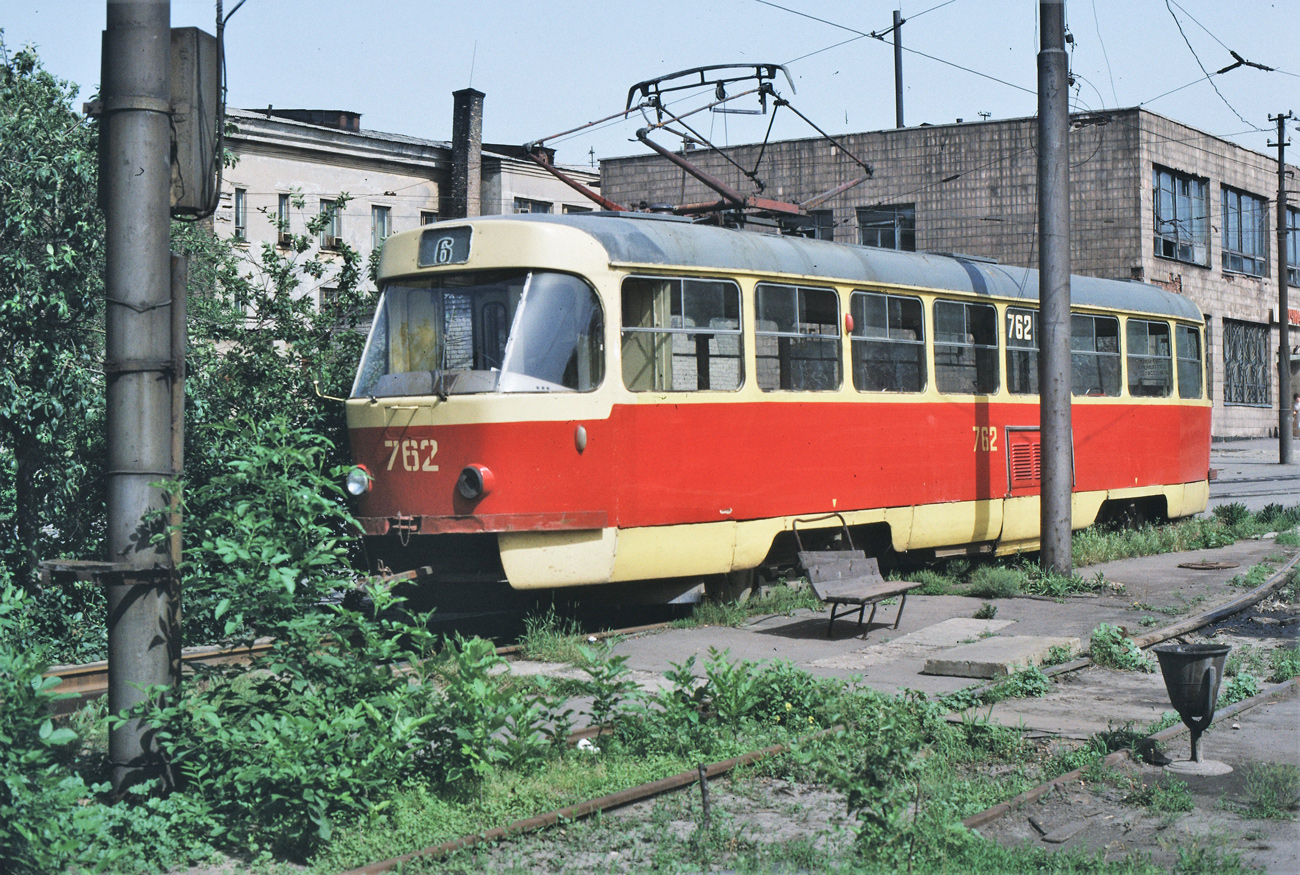 Донецк, Tatra T3SU (двухдверная) № 762; Донецк — Фотографии Matti и Томаса Фишера — 06.1992