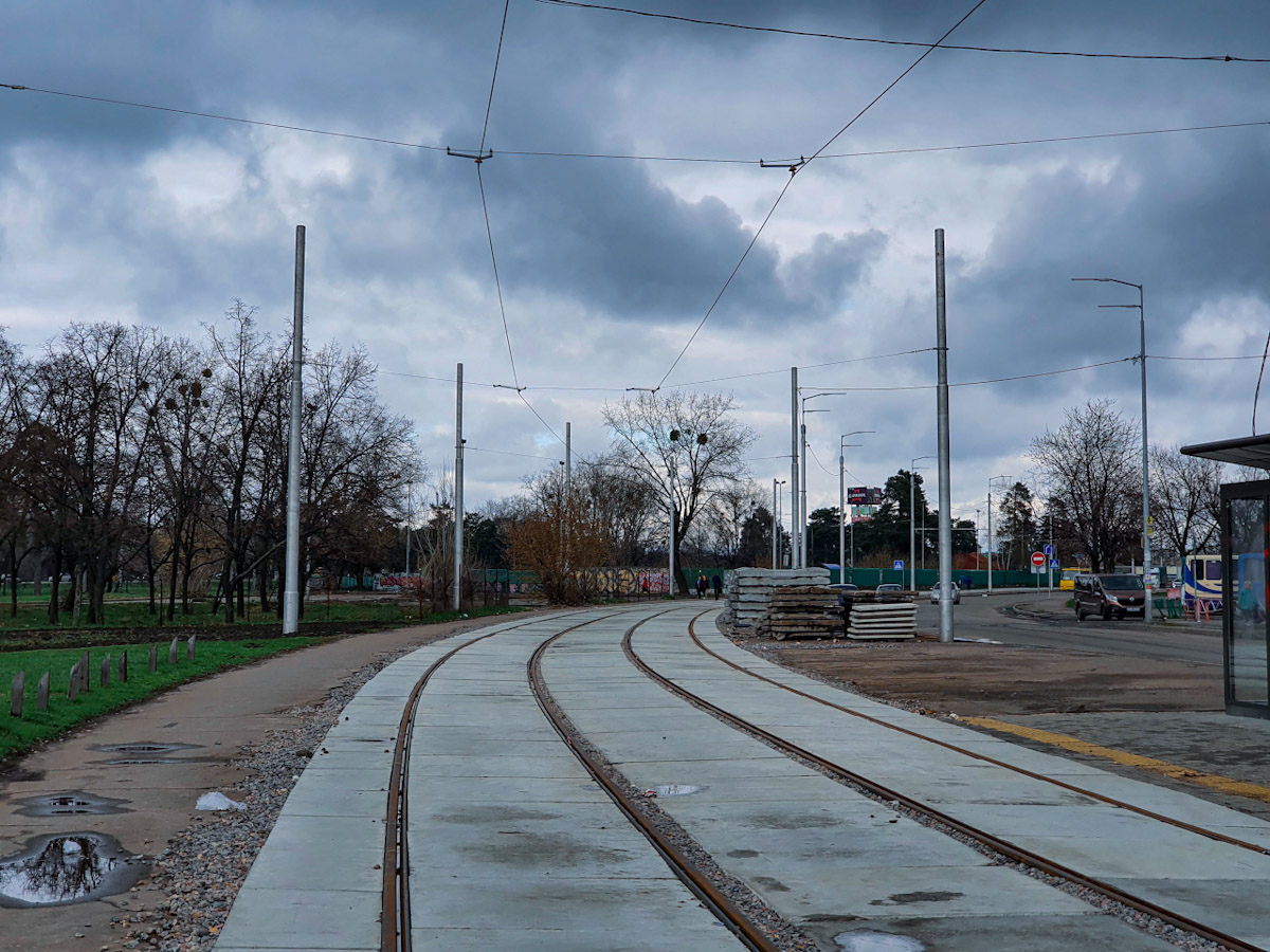 Киев — Реконструкция трамвайной линии до метро "Лесная"
