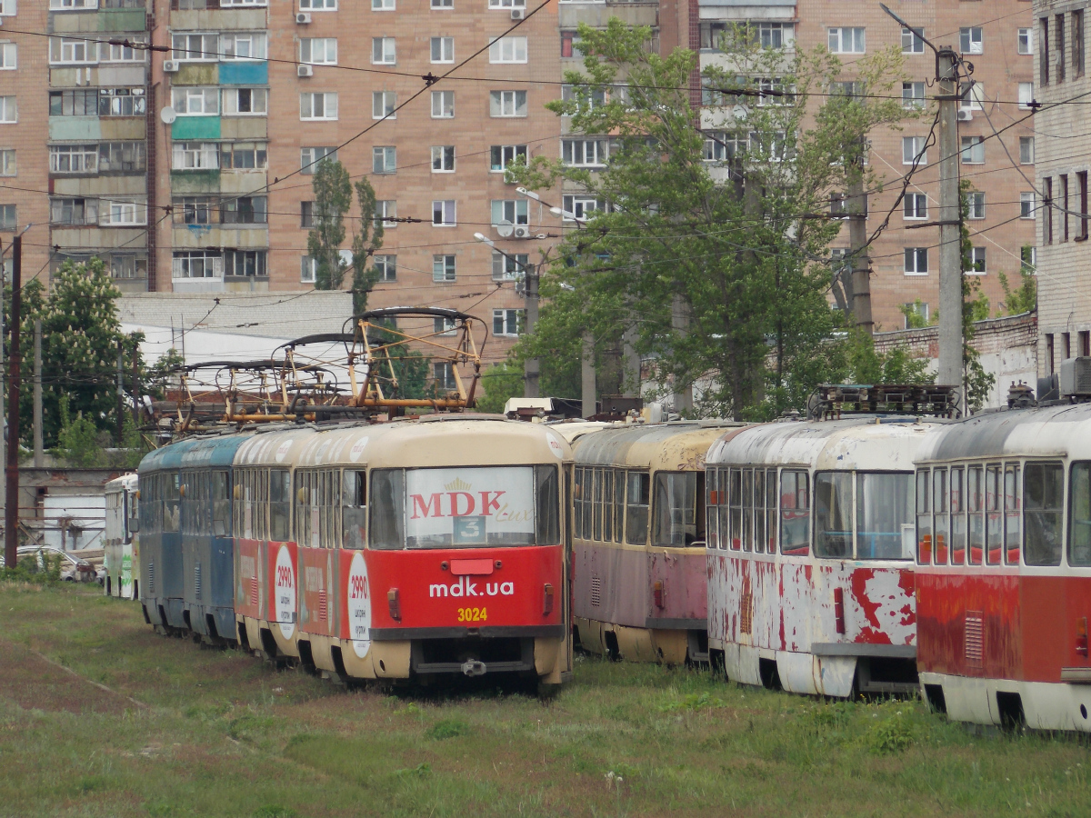 Харьков, Tatra T3SU № 3024; Харьков, Tatra T3A № 3001; Харьков, Tatra T3M № 412