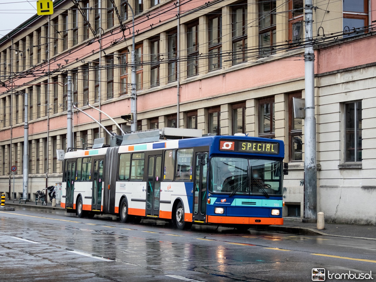 Женева, Hess SwissTrolley 1 (BGT-N) № 703; Женева — Прощай, последние NAW/HESS BGT-N2 Swisstrolley 1 троллейбусы
