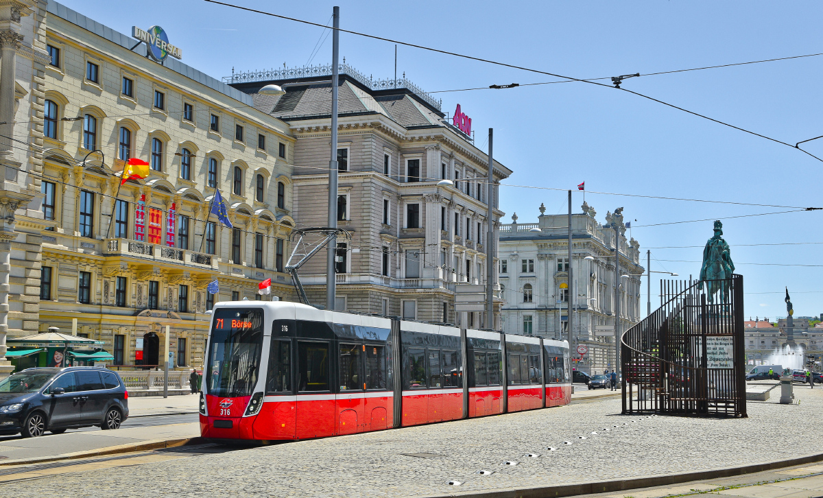 Вена, Bombardier Flexity Wien (Type D) № 316