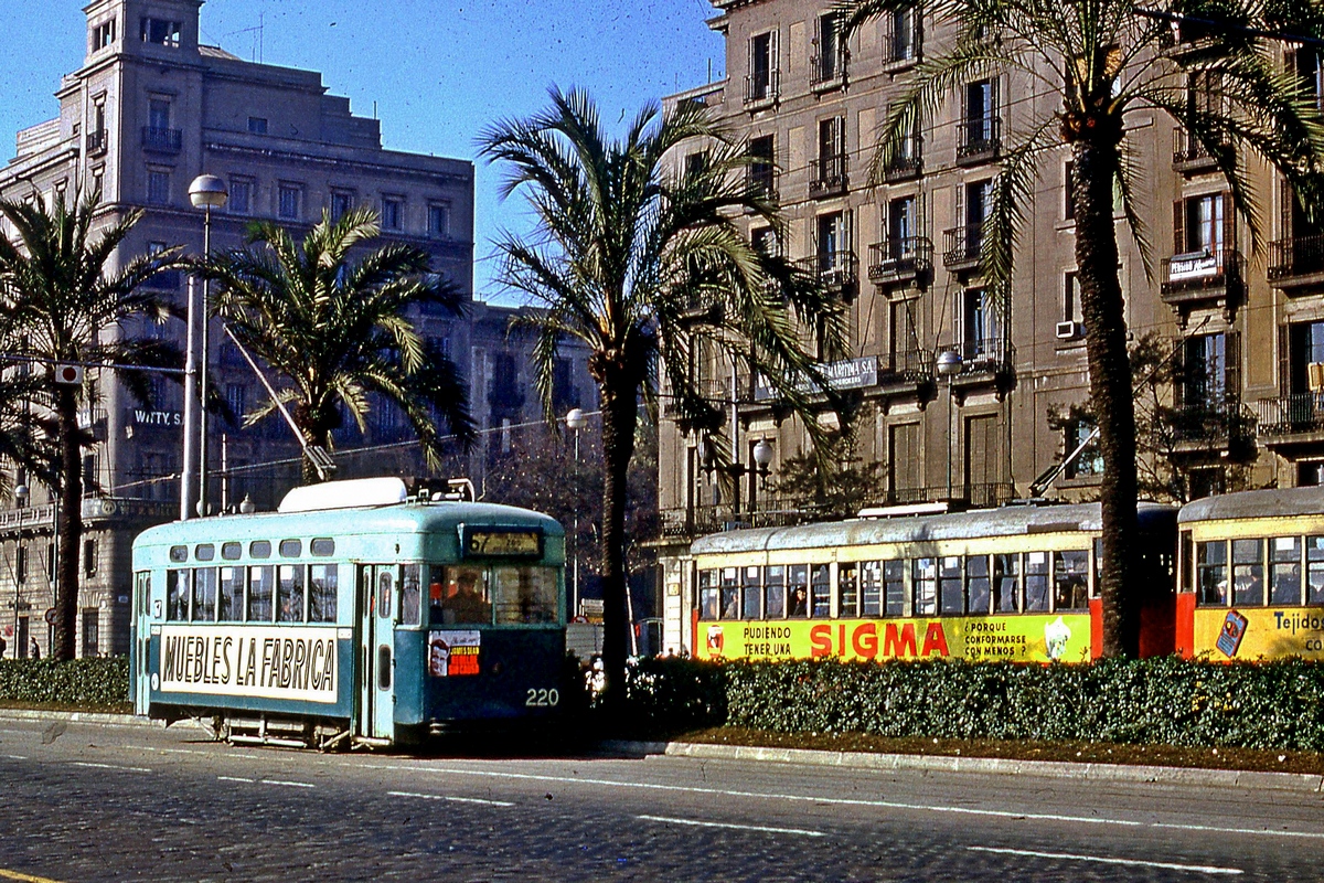 Barcelona, Tranvias de Barcelona — 220; Barcelona — Old photos