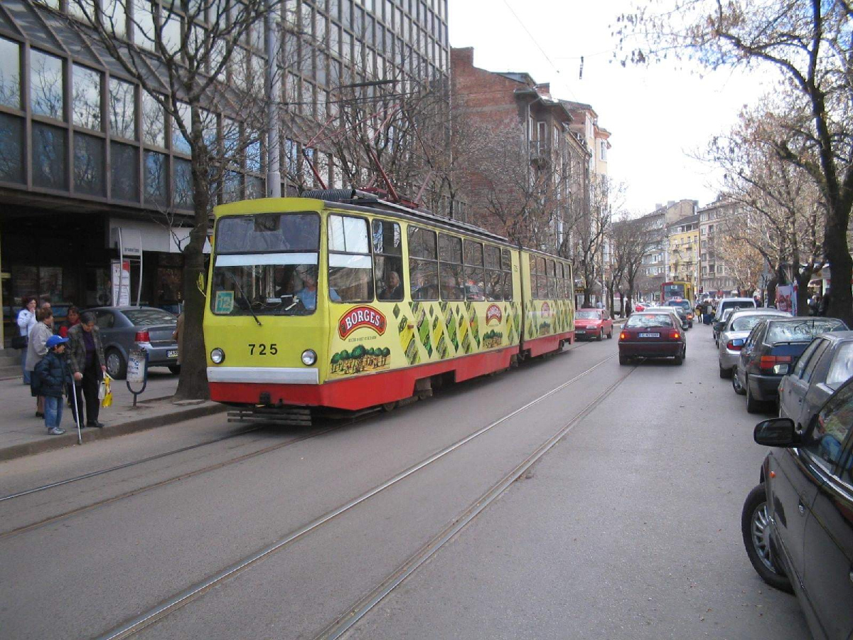 София, Т6М-700 № 725; София — Исторически снимки — Трамвайни мотриси (1990–2010)