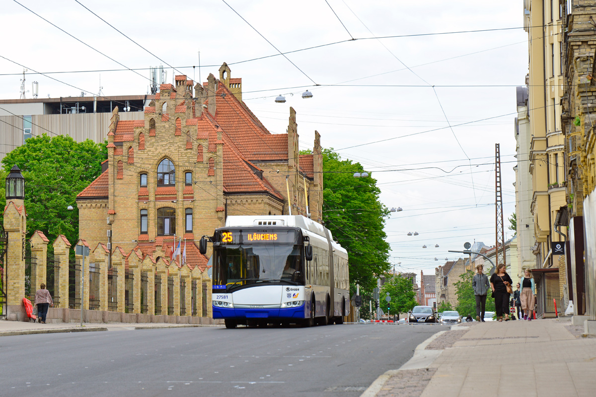 Рига, Škoda 27Tr Solaris III № 27581; Рига — Троллейбусные линии и инфраструктура